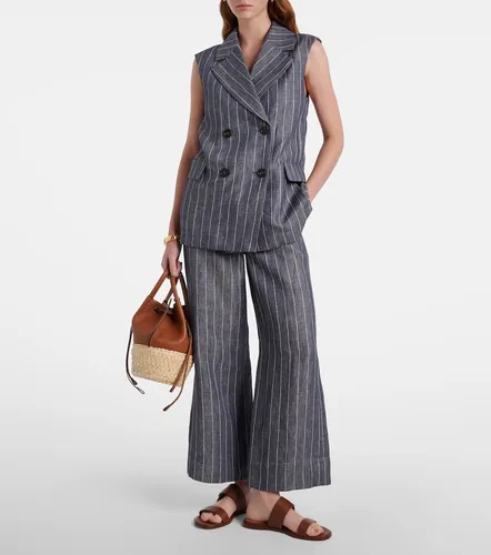 Cresta pinstripe linen wide-leg pants - 'S Max Mara - Modalova