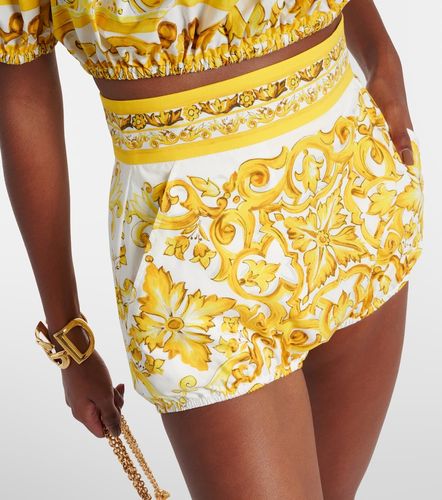 Shorts Majolica de tiro alto de algodón - Dolce&Gabbana - Modalova