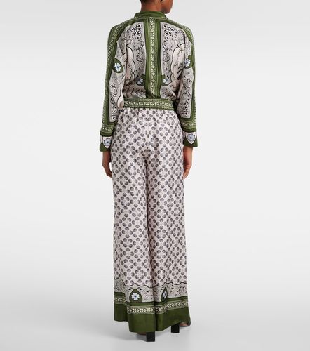 Pantalones palazzo de sarga de seda - La DoubleJ - Modalova