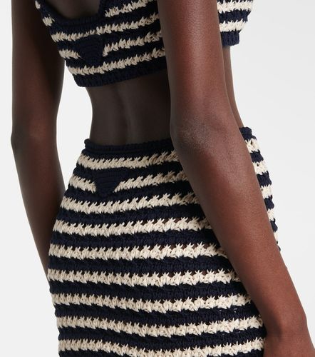 Crochet striped cotton miniskirt - Prada - Modalova