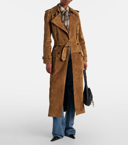 Saint Laurent Suede trench coat - Saint Laurent - Modalova