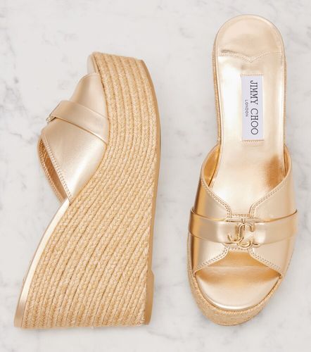 Leda 100 leather platform wedge sandals - Jimmy Choo - Modalova