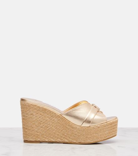 Leda 100 leather platform wedge sandals - Jimmy Choo - Modalova