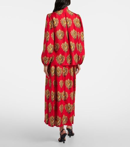Blusa de seda estampada con lazada - Dolce&Gabbana - Modalova