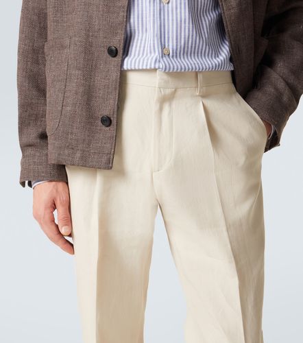 Pantalones rectos de lino, algodón y seda - Lardini - Modalova