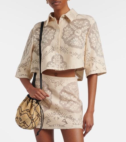 Camisa cropped en mezcla de algodón floral - Valentino - Modalova