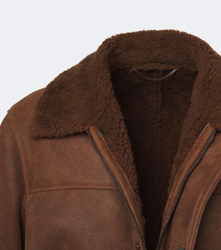 Shearling-trimmed leather jacket - Canali - Modalova
