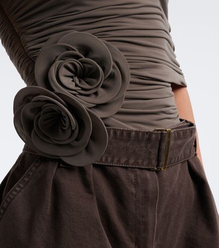Top drapeado con aplique floral - Magda Butrym - Modalova