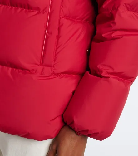 Moncler Leather-trimmed down jacket - Moncler - Modalova