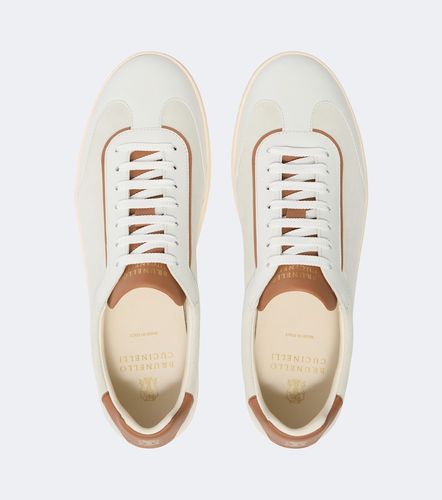 Sneakers in suede con pelle - Brunello Cucinelli - Modalova