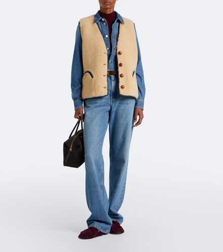 Gliss leather-trimmed shearling vest - Blaze Milano - Modalova