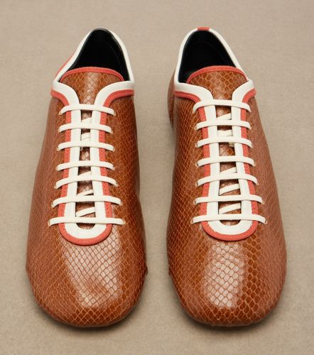 Snake-effect leather sneakers - Dries Van Noten - Modalova