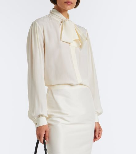 Blusa de crepé de china de seda con lazada - Gucci - Modalova