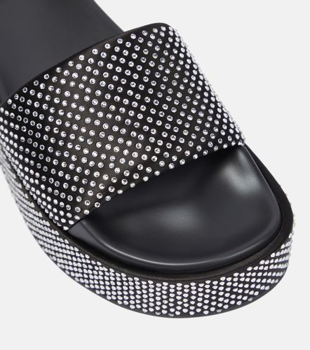 Embellished satin platform slides - Versace - Modalova