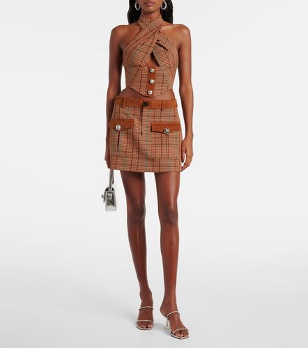 Area Checked wool-blend miniskirt - Area - Modalova
