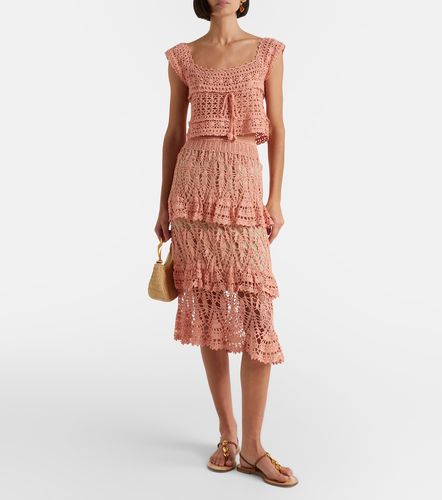 Falda midi Elsie de croché de algodón - Anna Kosturova - Modalova