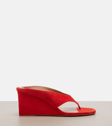 Alaïa Sandali infradito Cube in suede con zeppa - Alaia - Modalova