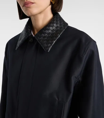 Intrecciato leather-trimmed canvas jacket - Bottega Veneta - Modalova