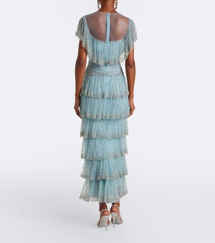 Abito lungo in tulle con cristalli - Costarellos - Modalova