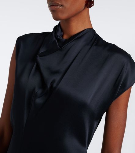 Vestido midi de satén drapeado - Victoria Beckham - Modalova