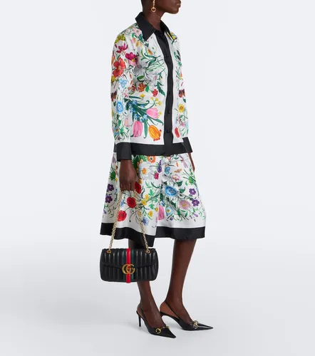 Flora silk twill culottes - Gucci - Modalova