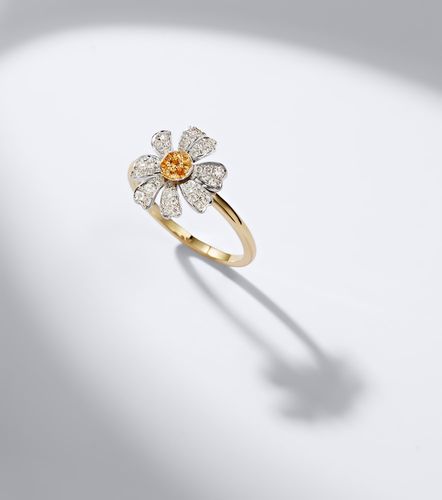 Yvonne Léon Anello Marguerite in 9kt con diamanti e citrini - Yvonne Leon - Modalova