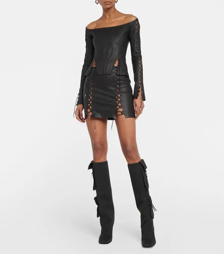 Hinge-seam leather miniskirt - Dion Lee - Modalova