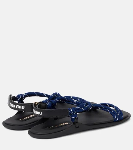 Riviere leather-trimmed sandals - Miu Miu - Modalova