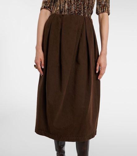 Falda midi de denim drapeada - Dries Van Noten - Modalova