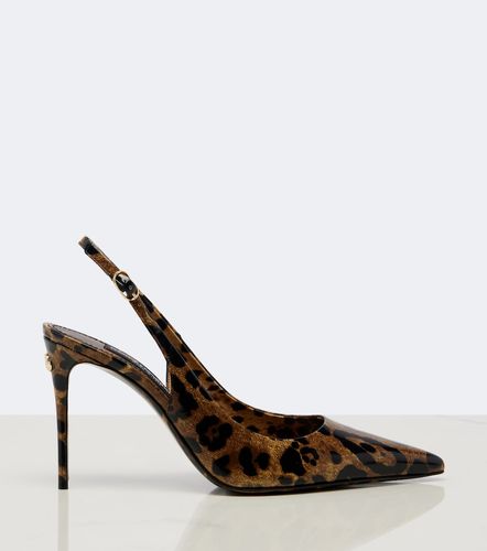 Lollo leopard-print leather slingback pumps - Dolce&Gabbana - Modalova