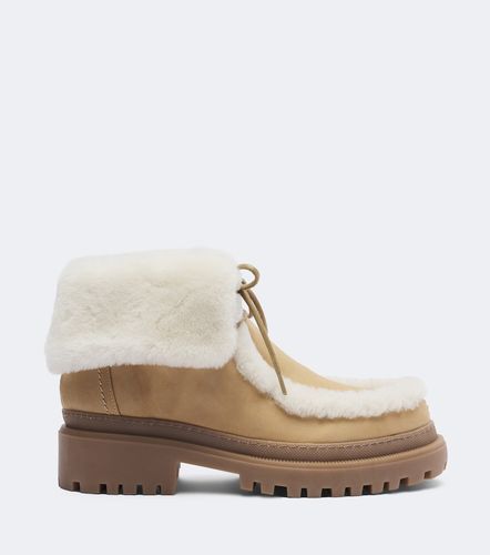 Stivaletti in suede foderati in shearling - Yves Salomon - Modalova