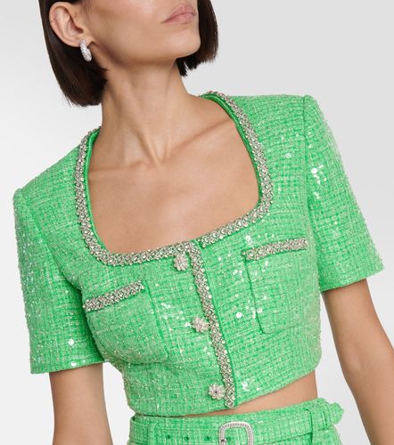 Sequined embellished boucle crop top - Self-Portrait - Modalova
