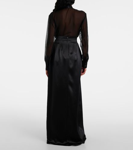 Gonna lunga in satin di seta - Dolce&Gabbana - Modalova