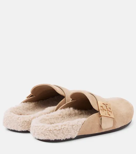 Mules Mellow de ante con forro de borrego - Tory Burch - Modalova