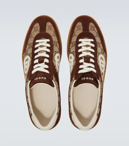 Interlocking G suede-trimmed sneakers - Gucci - Modalova