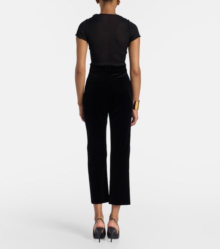Pantaloni flared cropped in velluto di cotone - Saint Laurent - Modalova