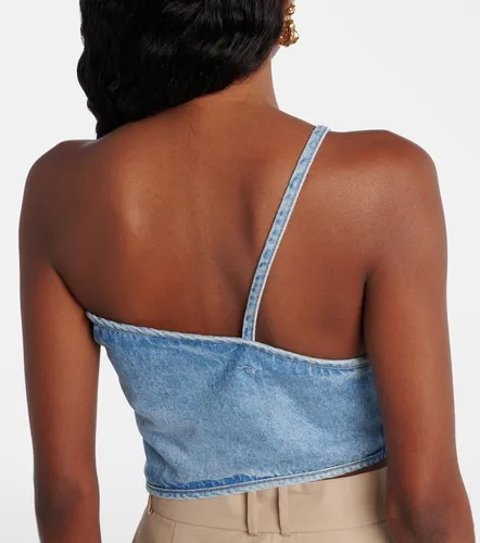 Draped one-shoulder denim top - Magda Butrym - Modalova