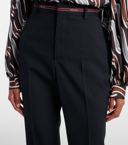 Pantaloni regular in lana con logo - Gucci - Modalova