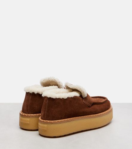 Prada Mocasines de ante con borrego - Prada - Modalova