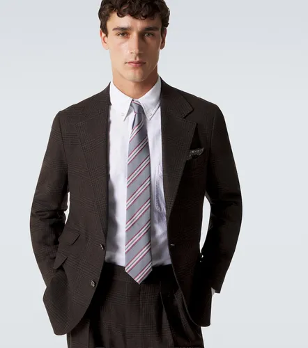 Striped silk twill tie - Brunello Cucinelli - Modalova