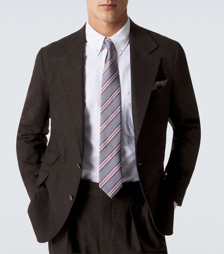 Corbata de sarga de seda a rayas - Brunello Cucinelli - Modalova