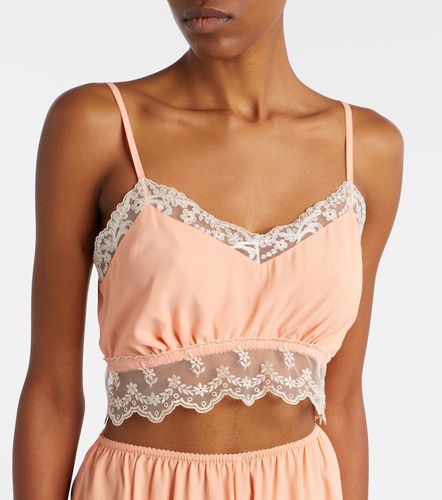 Top in crêpe de chine con pizzo - Simone Rocha - Modalova