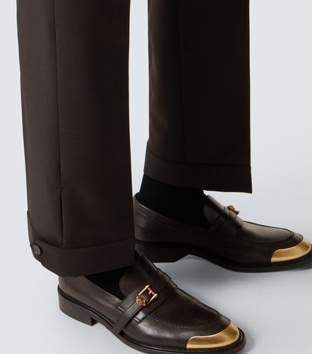 Pantaloni regular cropped in lana e mohair - Versace - Modalova
