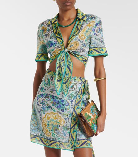 Etro Crop top de algodón floral - Etro - Modalova