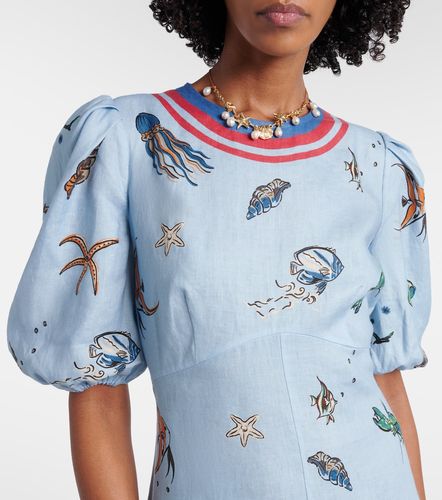 Alémais Vestido midi de lino estampado - Alemais - Modalova