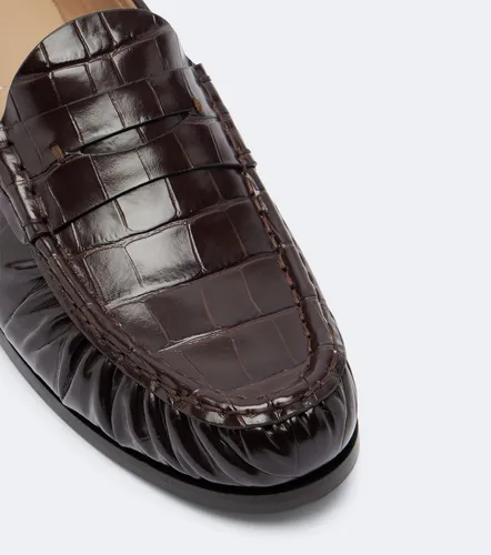 Mocassini penny in pelle effetto coccodrillo - Max Mara - Modalova