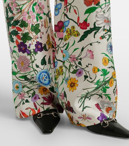 Flora silk twill palazzo pants - Gucci - Modalova