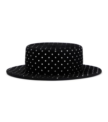 Embellished felt canotier hat - Ruslan Baginskiy - Modalova