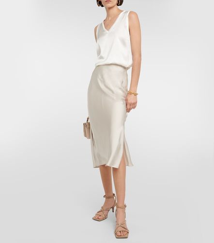 Falda midi de satén - Brunello Cucinelli - Modalova