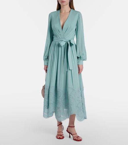 Abito midi in misto seta con pizzo - Elie Saab - Modalova